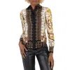 Moschino Ladies Multicolor Teddy Bear Silk Button-up Shirt In Multi