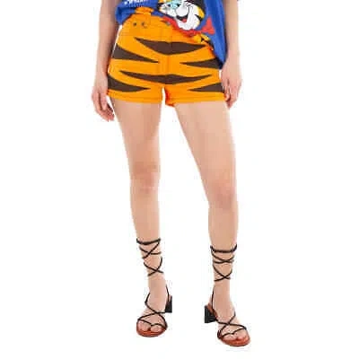 Pre-owned Moschino Ladies Orange Year Of The Tiger Shorts