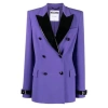 MOSCHINO MOSCHINO LADIES PURPLE DOUBLE-BREASTED BLAZER