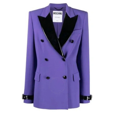 Moschino Ladies Purple Double-breasted Blazer