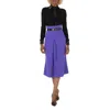 Moschino Ladies Purple High Waist Belted Skirt In Purple
