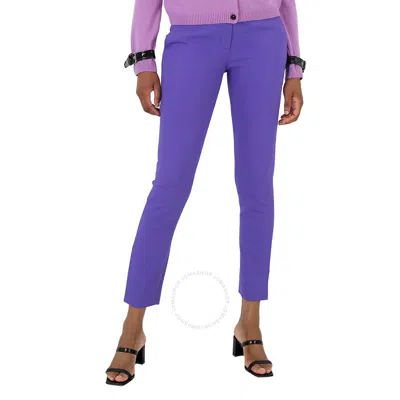 Moschino Ladies Purple High-waisted Tailored Trousers