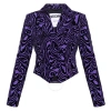 MOSCHINO MOSCHINO LADIES PURPLE MOIRE EFFECT JACQUARD BLAZER