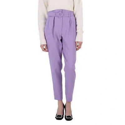 Pre-owned Moschino Ladies Violet Straight Leg Trousers In Purple