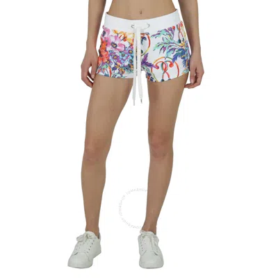 Moschino Ladies White Floral Print Double Question Mark Shorts
