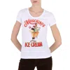 MOSCHINO MOSCHINO LADIES WHITE ICE CREAM PRINT COTTON T-SHIRT