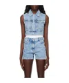 Moschino Lapel Denim Vest In Blue