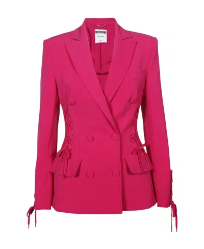 Moschino Lapel Jacket In Pink