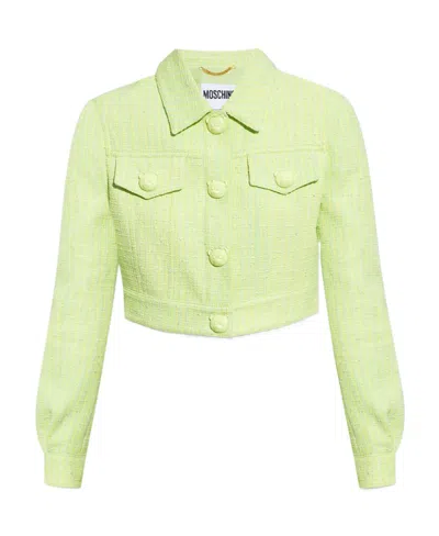 Moschino Lapel Jacket In Yellow