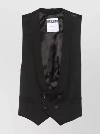 Moschino Virgin Wool Vest In Black
