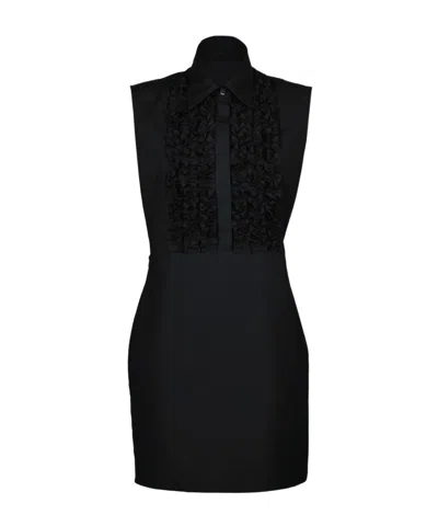 Moschino Lapel Sleeveless Dress In Black