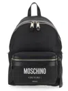 Moschino Logo Backpack Adjustable Straps In Black