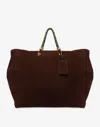 Moschino Large Braided Cord Suede Shopper In Brown