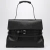 Moschino Black Leather Top Handle Bag In Black