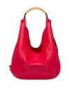 Moschino Slouchy Leather Shoulder Bag In Red