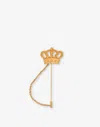 Moschino Crown-plaque Brooch In Gold