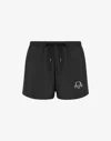 Moschino Laurel Crown Logo Beach Boxer Shorts In Black