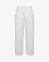 Moschino Laurel Crown Logo Cotton Trousers In White