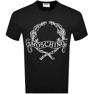 Moschino Laurel Crown Logo T Shirt Black