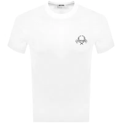 Moschino Laurel Crown Logo T Shirt White