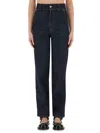 Moschino Blue Denim Pants Laurel Crown Patch