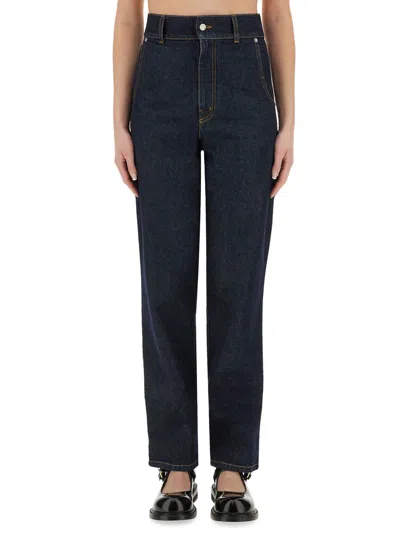 MOSCHINO "LAUREL CROWN PATCH" DENIM PANTS