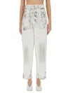 Moschino "laurel Crown Patch" Pants In White