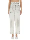 Moschino "laurel Crown Patch" Pants In White