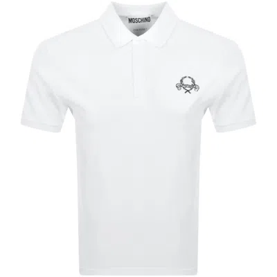 Moschino Laurel Crown Polo T Shirt White