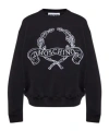 Moschino Sweatshirt With Laurel Crown Logo Embroidery In Black
