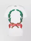 Moschino T-shirt In Organic Jersey Laurel Crown In White