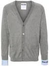 Moschino Layered Cotton-cashmere Crewneck Sweater In 灰色