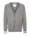 Moschino Layered Cotton-cashmere Crewneck Sweater In Gray