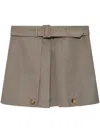 Moschino Layered Belted Mini Skirt In Neutrals