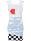 Moschino Layered Tank Top Dress In Grey