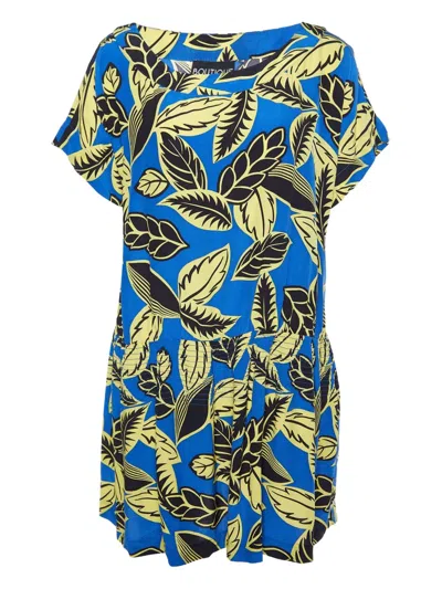 Pre-owned Moschino Leaf-print Short-sleeve Dress