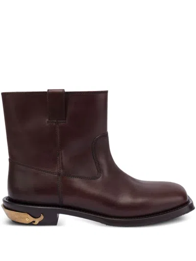 Moschino Knöchelhohe Lederstiefel In Red
