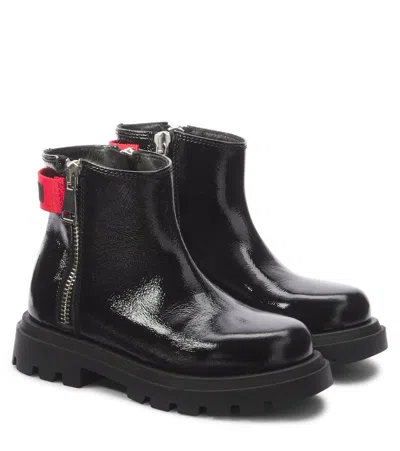 Moschino Kids' Girls Black Patent Leather Boots