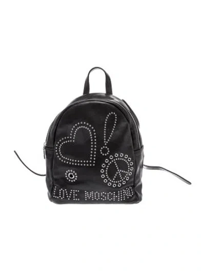 Pre-owned Moschino Leather Backpack In Black