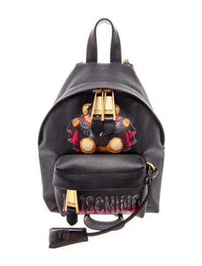 Pre-owned Moschino Leather Backpack In Black