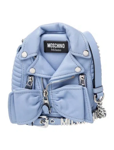 Pre-owned Moschino Leather Backpack In Blue
