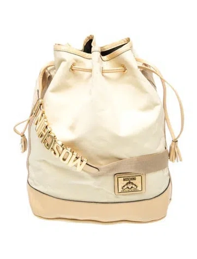 Pre-owned Moschino Leather Backpack In Gold