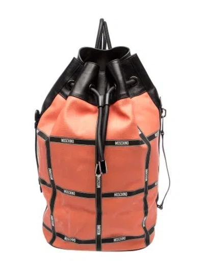 Pre-owned Moschino Leather Backpack Large In Multicolor