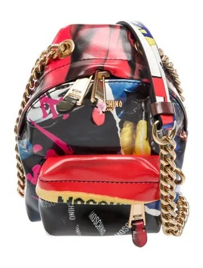 Pre-owned Moschino Leather Backpack In Multi