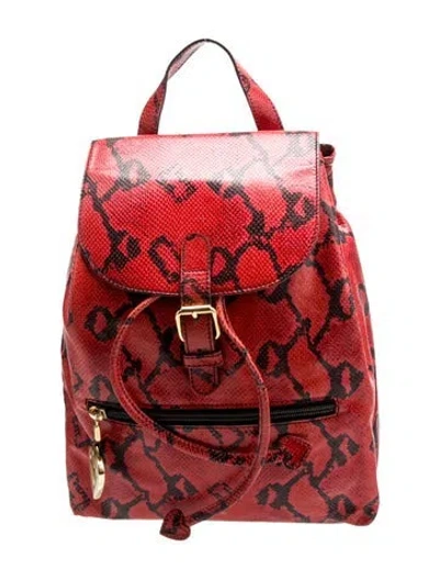 Pre-owned Moschino Leather Backpack In Red