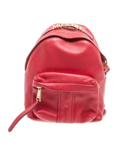 Pre-owned Moschino Leather Backpack In Red