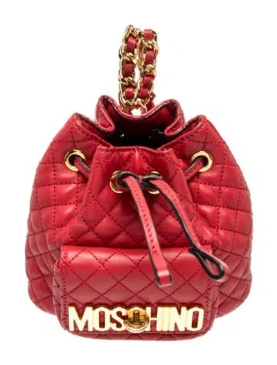 Pre-owned Moschino Leather Backpack In Red