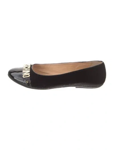 Pre-owned Moschino Leather Ballet Flats In Black