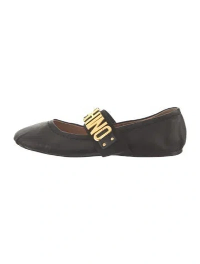 Pre-owned Moschino Leather Ballet Flats In Black