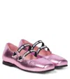 Moschino Leather Ballet Flats In Pink